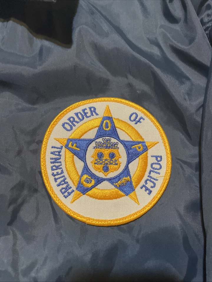 Chaqueta De Colección Policía FOP Orden Fraternal Pla-Jac Dunbrooke Azul Hecha en EE. UU. L Foto 2 de 4