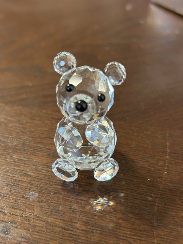 SWAROVSKI KRISTALL KLEINER TEDDYBÄR mit schwarzen Augen & Nase 1,75 Zoll