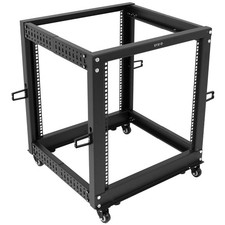 USED VIVO 12U Open Frame Adjustable Server Rack, 4 Post Mobile Data Holder