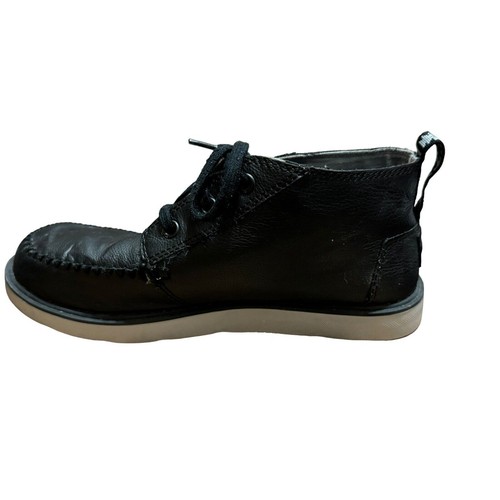 Toms Boys Paseo Chukka Leather Boots Shoes Size 5 Y Black - Picture 2 of 10