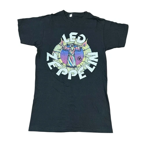 70s Led Zeppelin Shirt Mens Size Medium Black Single 1970s vintage concert t-shirt, vintage, size M, single stitch, B+ condition