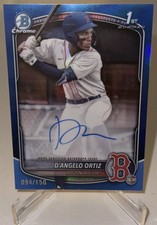 2025 Bowman - D'Angelo Ortiz - 1st Bowman - True Blue Refractor Auto - 94/150!