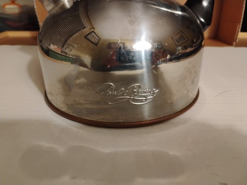 Vintage Paul Revere Ware Whistling Tea Kettle Copper Bottom 1 Quart 95-C - Picture 2 of 7