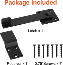 6" Barn Door Flip Latch, Sturdy Farm Flip Fence Gate Latch Iron Hardware, Gat...