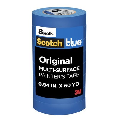 ScotchBlue Painter's Tape, 0.94'' Width x 60 Yards, 8 Rolls, Width, Blue 