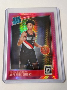 (B) 2018-19 Panini Optic Rated Rookie Pink Hyper Prizm #186 Anfernee Simons (RC)