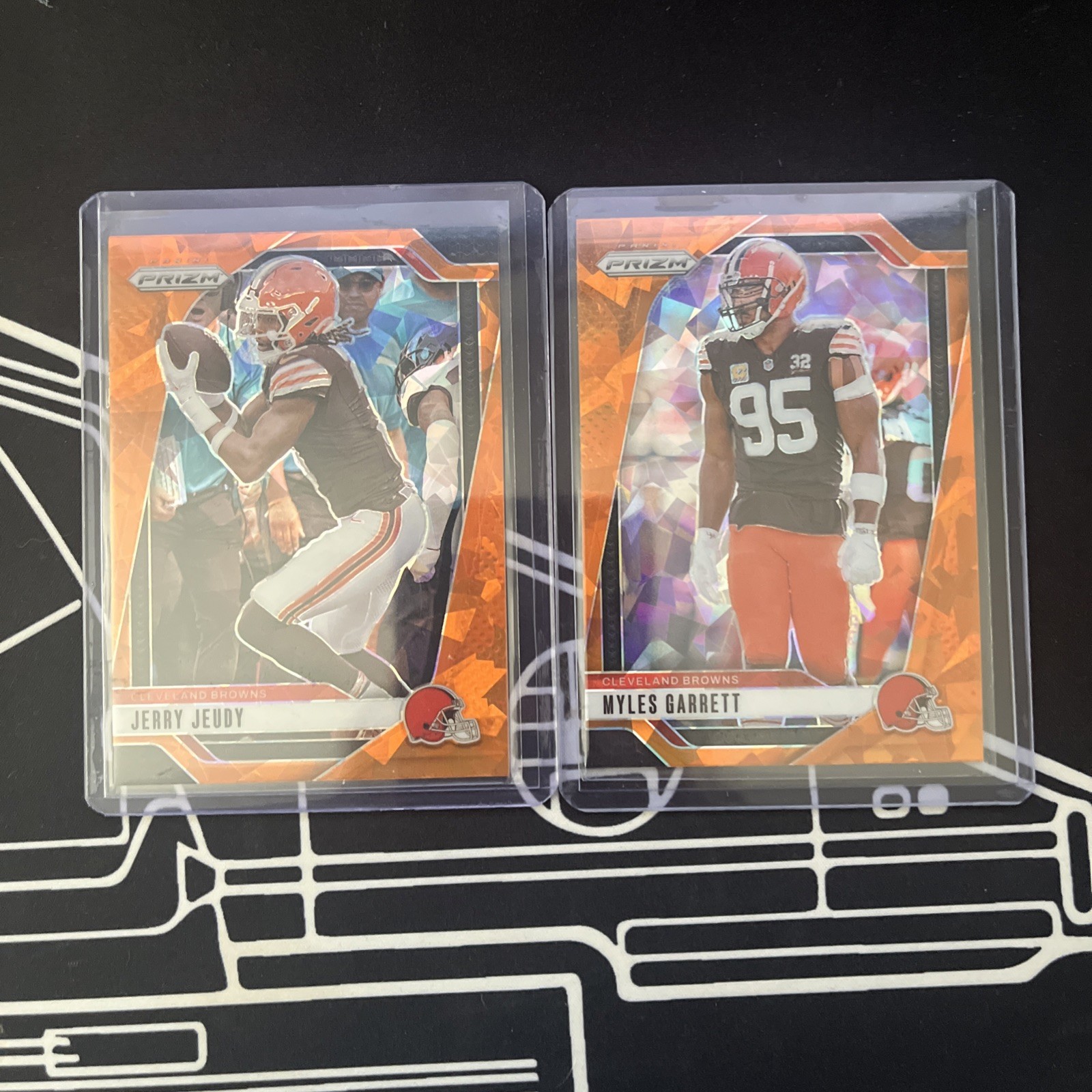 2024 Panini Prizm Orange Ice Myles Garrett and Jerry Jeudy Cleveland Browns #69