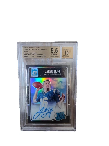 2016 Donruss Optic Rated Rookie Jared Goff Black On card auto 10/25 #172