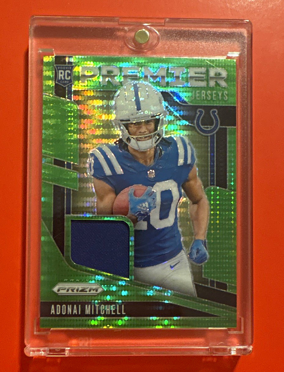 Adonai Mitchell Panini Prizm Premier Jerseys #PJAML Neon Green Pulsar