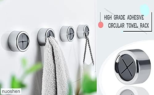 3PCS Adhesive Round Towel Hooks – No Drill Wall Mount Holders for Kitchen Bath - Afbeelding 4 van 8