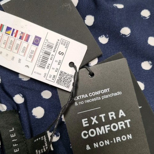 NEW cortefiel navy polka-dot streatchy jumpsuit size 8 non iron comfortable - Picture 4 of 6