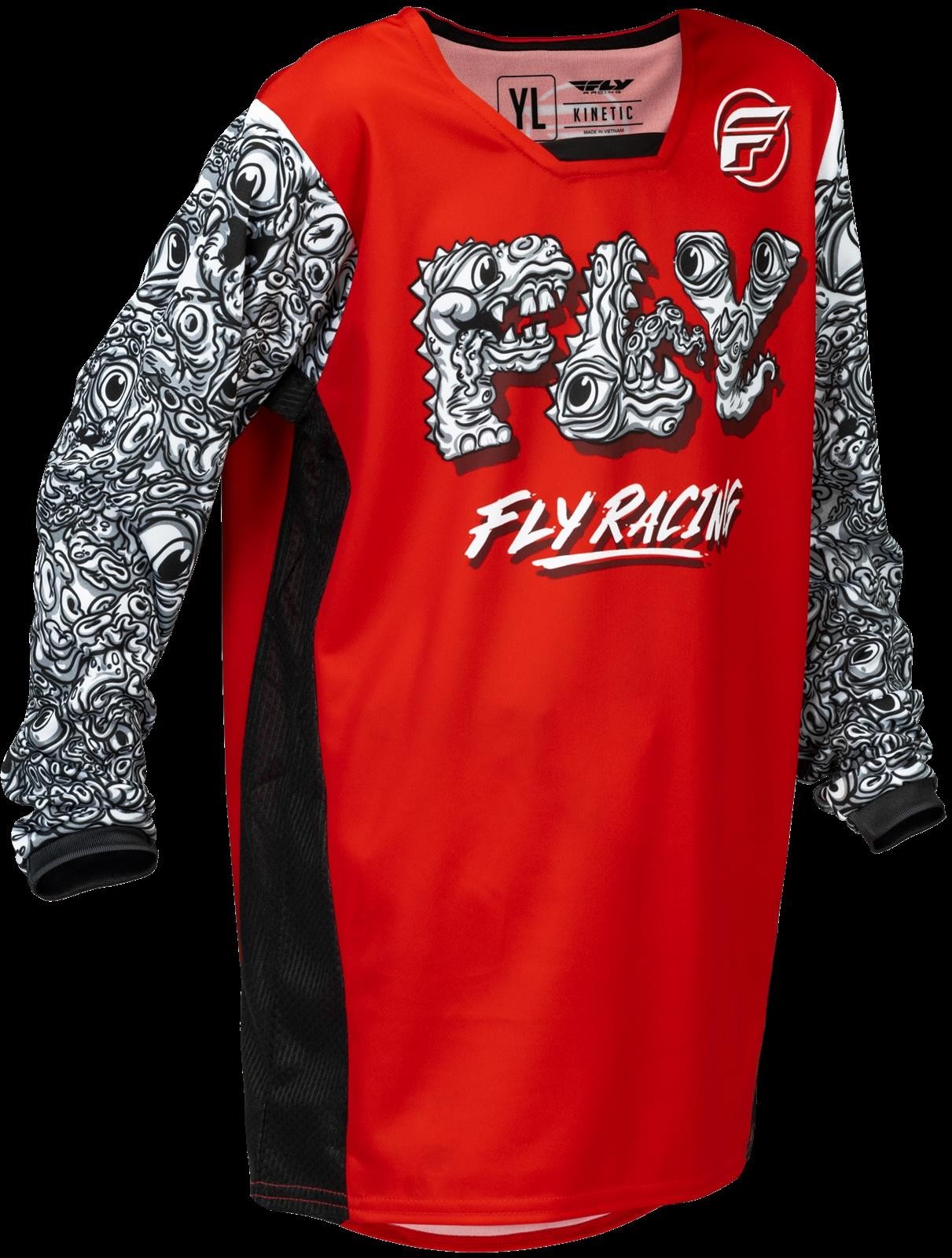 Fly Racing Youth Kinetic Mutant MX Jersey Red White Black Motocross Off-Road