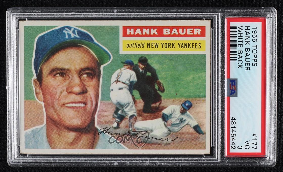 1956 Topps Hank Bauer (White Back) #177 PSA 3 0d6c