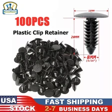 For 100x 8mm Bumper Clips Auto Car Hole Plastic Rivets Fastener Fender Push Pin