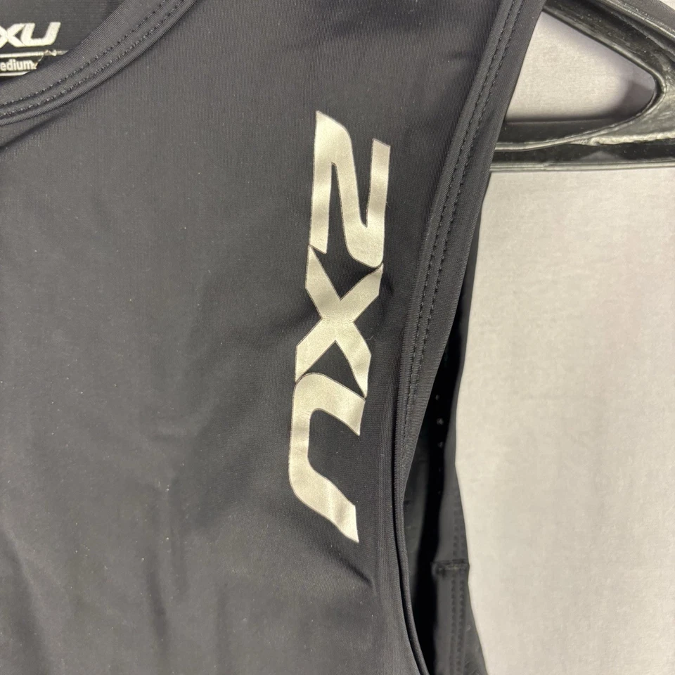 Camiseta sin mangas 2XU para hombre triatlón núcleo compresión carreras negra mediana Foto 3 de 4
