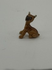 Hagen Renaker Miniature Ceramic Sitting Boxer Puppy With Taped Ears Dog Figurine