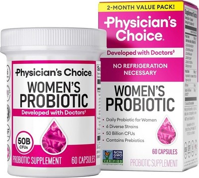 1pack Physician's Choice Women's Probiotic - 50 Billion CFU Prebiotic -Organic