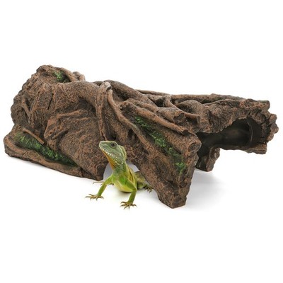 Aquarium Resin Bark, 13.8'' L × 6.7'' W × 4'' H Snake Reptile Hide, Large Hollow...