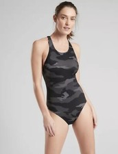 Athleta Freestyle Camo One Piece Swimsuit Sz 40/14 NWT RTL 108