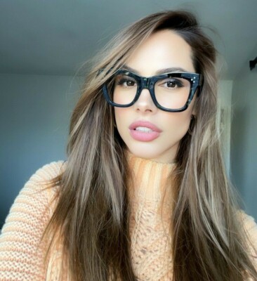 Big XL SQUARE Vintage Retro NERD Women Eyeglasses CATHERINE computer