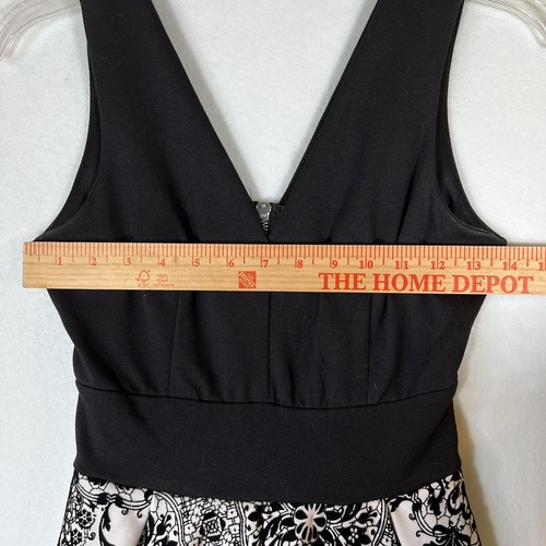 Haute Monde HMD10027 Black/White Sleeveless V-Neck A-line Dress Women Small - Picture 9 of 12