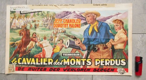 Vintage '56 Western Movie Poster PILLARS OF THE SKY as CAVALIER DES MONTS PERDUS - Bild 6 von 6