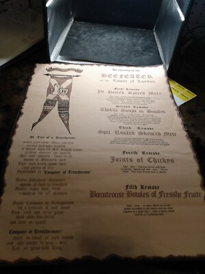 Beefeater by the Tower of London Menu Excerpt London England-1 Page. AD