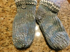 OOAK hand knit slipper socks