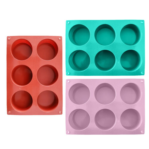 Round Silicone Bakeware Mould 6-Cavity Cake Baking Silicone Mold Non-Stick