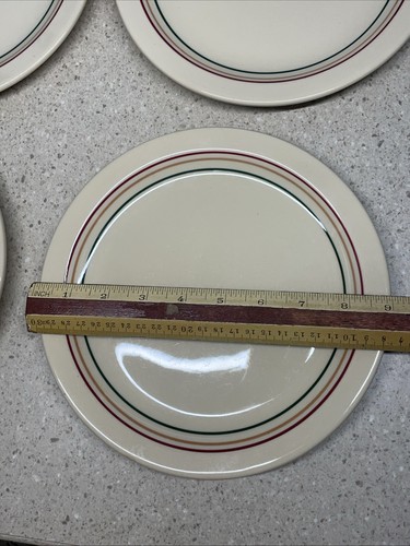 (4) IROQUOIS CHINA "PENDLETON" Dinner Plates 9” RESTAURANT WARE 3 STRIPES - Picture 9 of 10