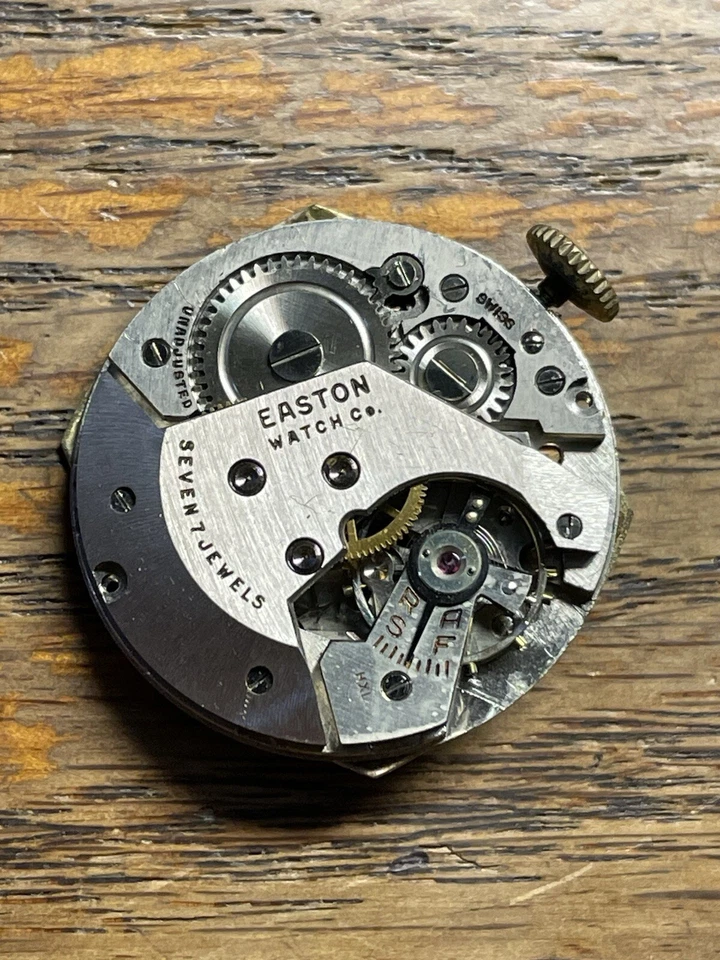 复古 Easton Watch Co. 男式手表 10K RGP 皮革表带 瑞士制造 — 第 4/4 张图片