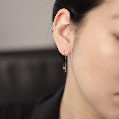 Prong Set Diamond Drop Dangle Earrings, 14K Solid Gold Diamond Dangle Earrings