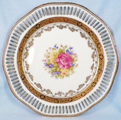 3 Winterling Germany Dessert Plates Wildflowers Porcelain Filagree Edge Vintage - Picture 2 of 6