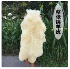 IN US Genuine Sheepskin Fluffy Fur Sheepskin Rugs Windward Natural Soft 60x100cm