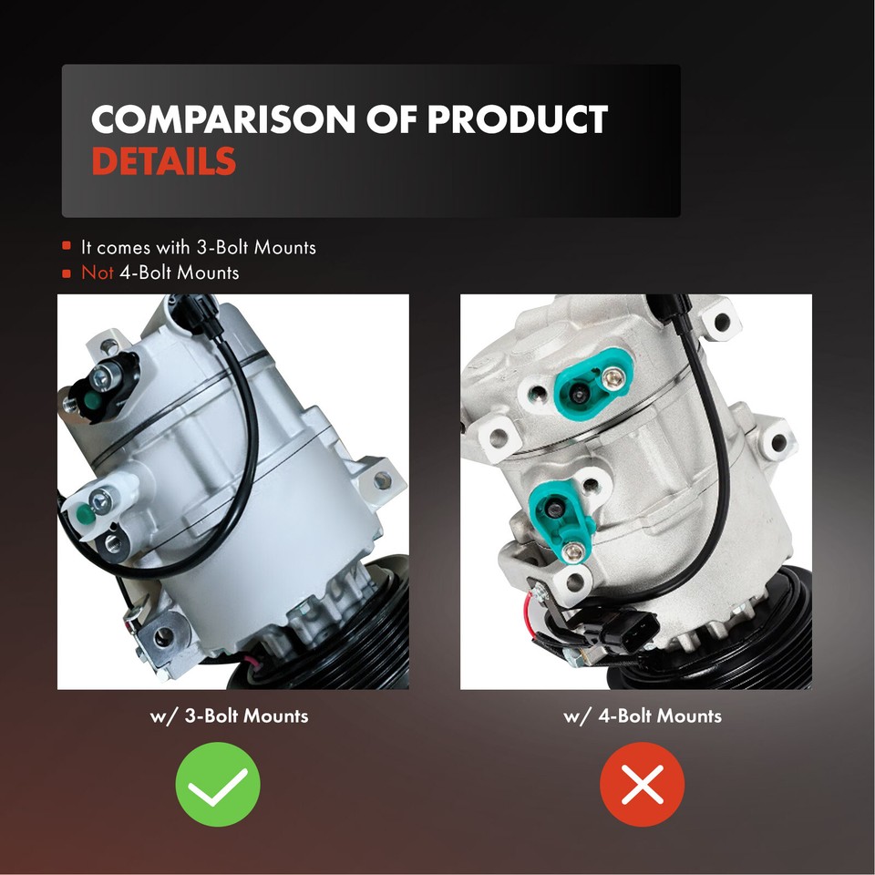 A/C Compressor with 3-Bolt Mounts for Hyundai ix35 Kia SPORTAGE A/C Compressor with 3-Bolt Mounts for Hyundai ix35 Kia SPORTAGE