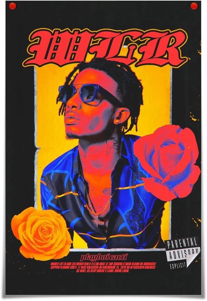 Playboi Carti Poster Die Lit Rap Album Poster Print Music Cover 12
