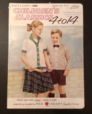 Coats & Clark's Red Heart Children's Classics 4 to 14 Knitting Pattern Book 512