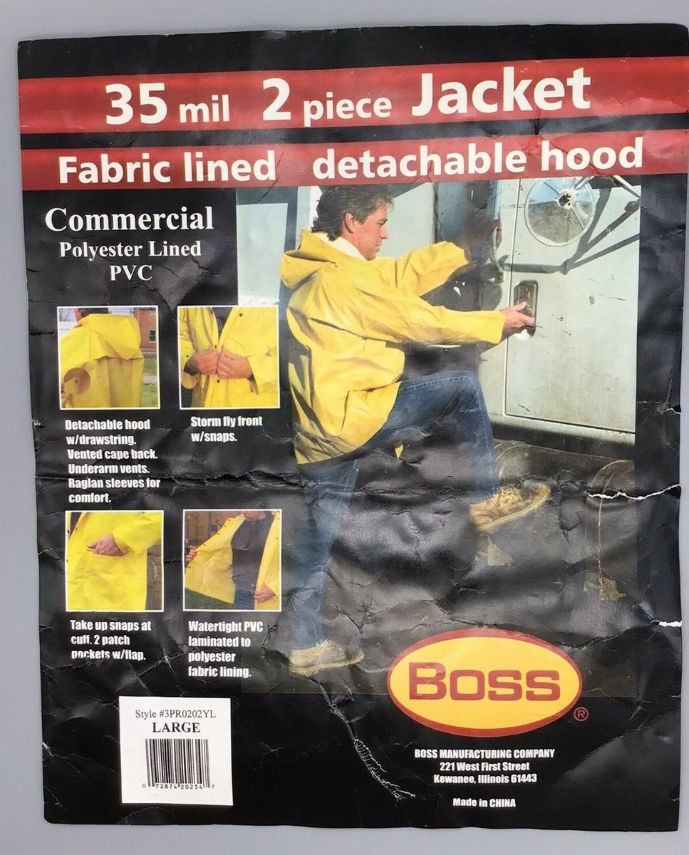 BOSS - LARGE - 35 Mil Jacket - Detachable Hood - Commercial