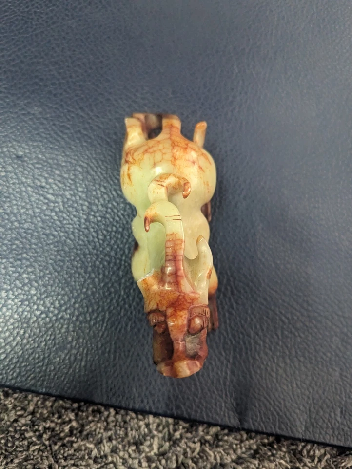 Dragón chino mítico tallado a mano piedra bestia Pixiu de colección Foto 3 de 4