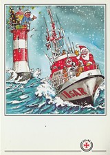 Seenotretter DGzRS Weihnachtskarte, wie neu