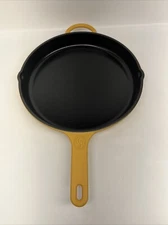 Cast Iron Skillet Great Jones King Sear 12" Mustard Yellow 1.5” Deep Fry Pan