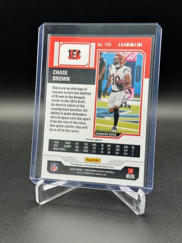 2023 Contenders Optic - Chase Brown RC Rookie Ticket Silver Auto #105 Bengals - Picture 2 of 2