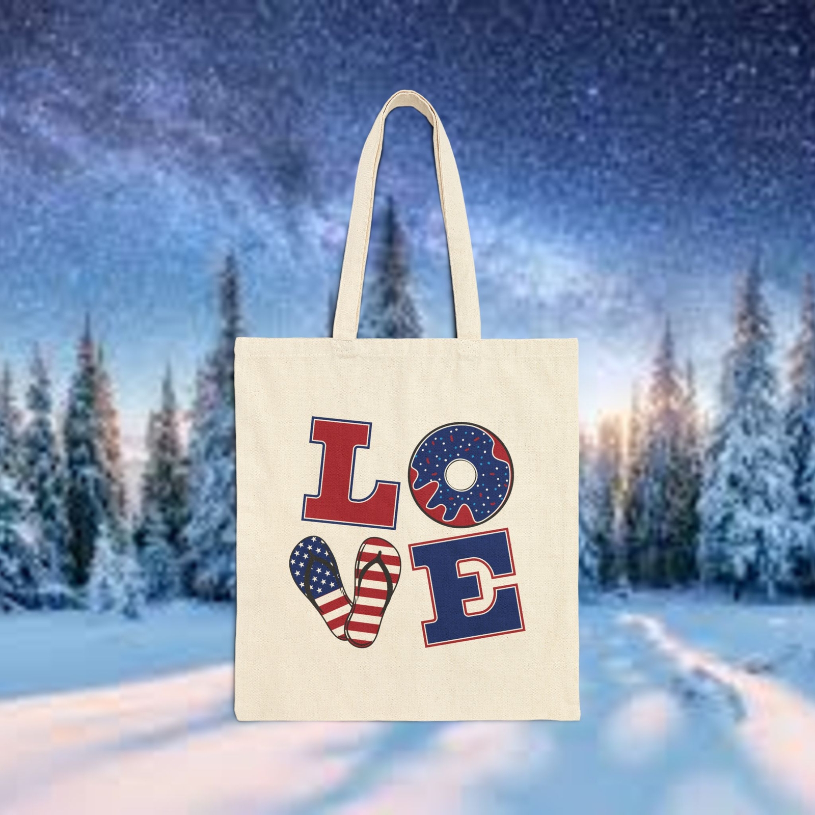 USA Love Cotton Canvas Tote Bag - Durable & Stylish Carryall