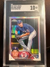 2023 Topps Chrome Prism Refractor #45 Corey Seager Graded SGC 10 Texas Rangers