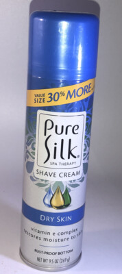 Pure Silk  Spa Therapy 9.5 oz Women's Shave Cream DRY SKIN Vitamin E Complex-NEW
