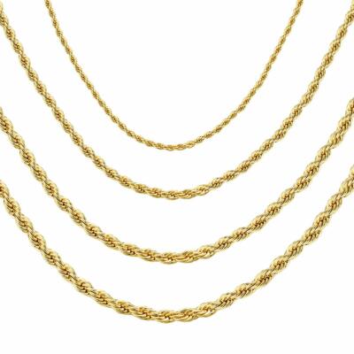Collana Oro 24 Carati Placcata Collana A Corda Donna Uomo 2,3,4,5