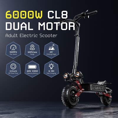 6000W Folding Dual Motor 60V 33A Adult Electric Scooter 11