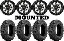 Kit 4 Sedona Mud Rebel R/T Tires 26x9-14/26x11-14 on System 3 ST-6 Machined FXT