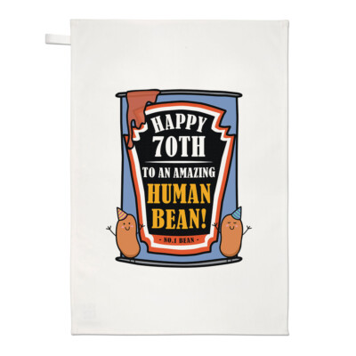Happy 70th To An Amazing Human Bean Geburtstag Geschirrtuch lustig Freund beste