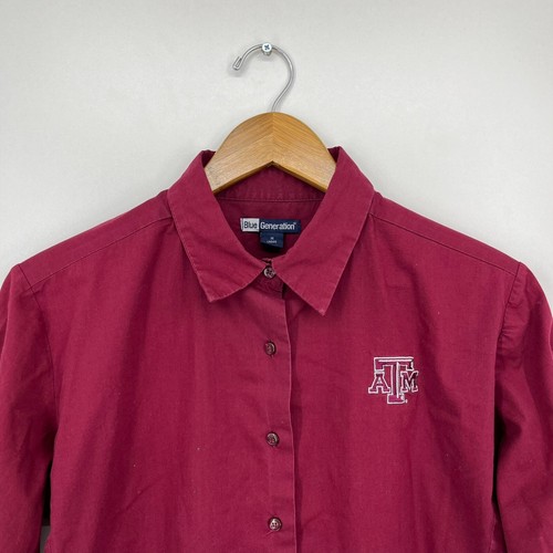 Blue Generation Long Sleeve Button Shirt Women's M Maroon Texas A&M Aggies - Picture 2 of 11